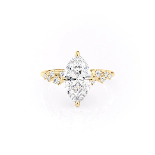 1.67 Carat Marquise-Cut Moissanite Wedding Ring with Round-Shaped Accents
