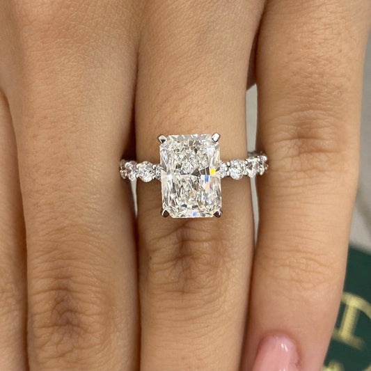 2.82 Carat Radiant Cut Moissanite Engagement Ring