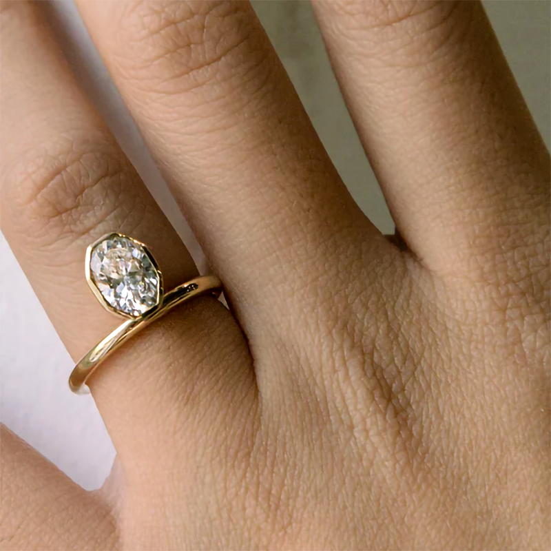 1.25 Oval Moissanite Engagement Ring