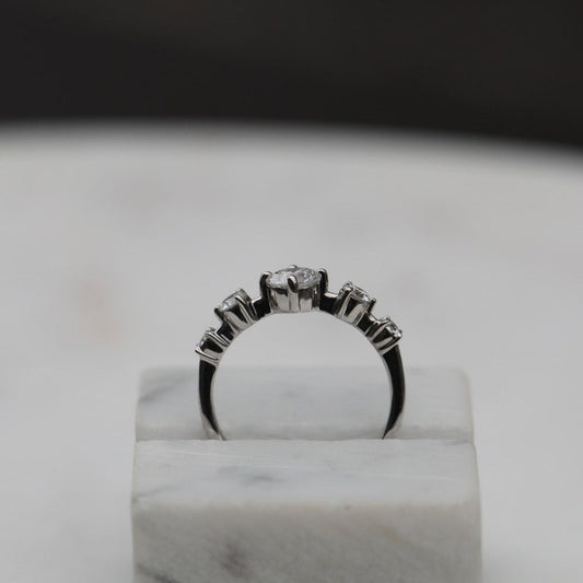 Brilliant Round Moissanite Promise Ring