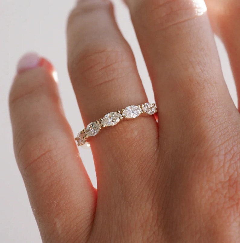 2.03 Ct Marquise Moissanite Triple Bridal Set