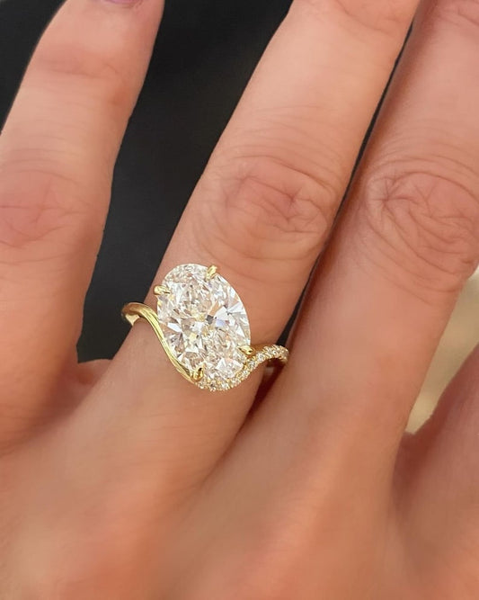 4.0 Carat Oval Moissanite Engagement Ring