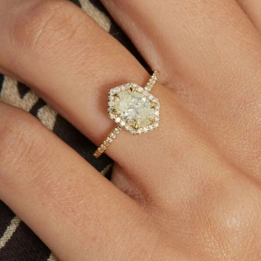 2.0 Carat Oval Moissanite Wedding Ring