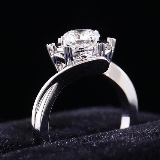 1.2 Ct Brilliant Round Cut Moissanite Engagement Ring