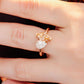 1.6 Ct Faint Orange Marquise with Brilliant Pear Cut 0.70 Pointer Engagement Ring