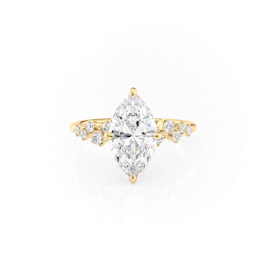 1.67ct moisaanite marquise with Round cut wedding ring