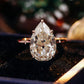 2.2 Ct Pear Moissanite With Round Cut Wedding Ring