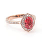 2.3 Ct Ravishing Red Pear With Round Moissanite Ring