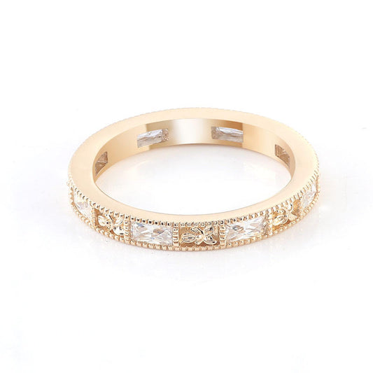 Straight Baugettes Moissanite Band