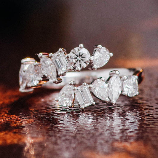 Fancy Shapes Moissanites Diamond Ring