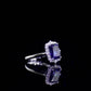 2.3 Ct Blueish Radiant Moissanite With Round Cut Engagegment Ring