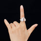 TwoTone Special Heart Ring With Dazzling Round Moissanite All over