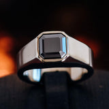 2.4 Ct Scintillating Dark Blue Asscher Engagement Ring