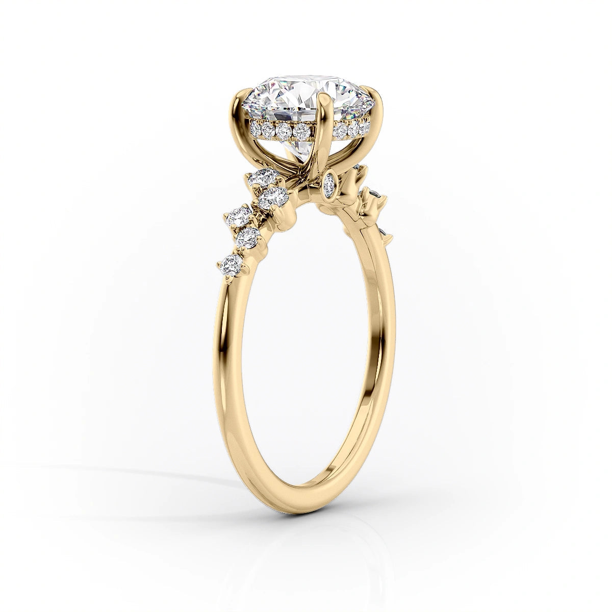 1.67ct moisaanite marquise with Round cut wedding ring