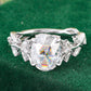 2 Ct Oval Rose Cut With Marquise Mossanite Wedding Ring