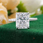 3.4 Ct Radiant Moissanite With Round Cut Engagement Ring