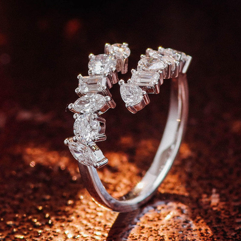 Fancy Shapes Moissanites Diamond Ring