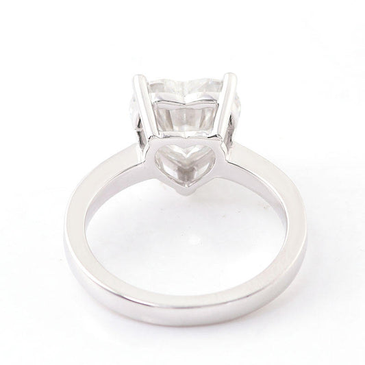 1.5 Ct Heart & Round Moissanite Engagement Ring