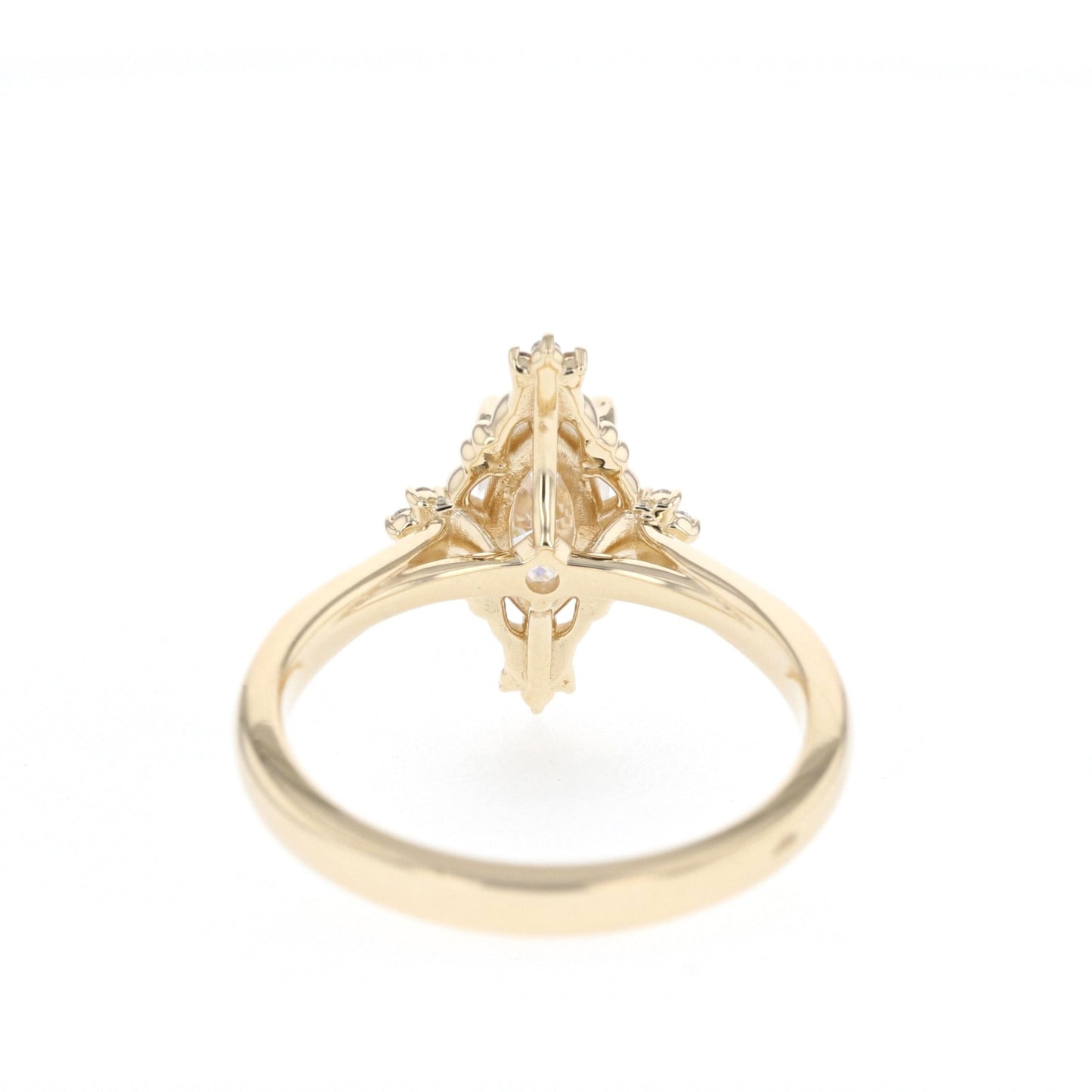 2.14ct moisaanite marquise with round cut wedding ring