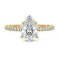 2.5 Ct Pear & Round Moissanite Diamond Engagement Ring