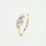 1.5 Ct Marquise & Round Moissanite Diamond Bridal Set Ring