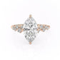 1.5 Ct Marquise & Round Moissanite Diamond  Eanagement Ring