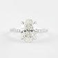 1.85 Ct Ovel & Round Moissanite Diamond Engagement Ring