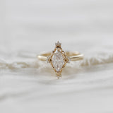 2.14ct moisaanite marquise with round cut wedding ring