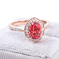 2.3 Ct Ravishing Red Pear With Round Moissanite Ring