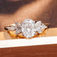 2.2 Ct Oval Moissanite With 6 Marquise Engagement Ring