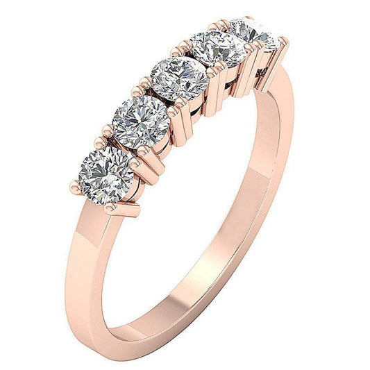 5 Brilliant Round Moissanite Wedding Ring