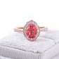 2.3 Ct Ravishing Red Pear With Round Moissanite Ring