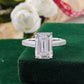 3.1 Ct Emerald Moissanite With Round Cut Engagement Ring