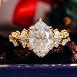 2.2 Ct Marquise Moissanite Wedding Ring