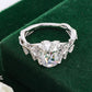 2 Ct Oval Rose Cut With Marquise Mossanite Wedding Ring