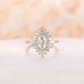 1.5 Ct Oval Moissanite With Round Cut & Baugette Wedding Ring