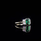 2.3 Ct Green Emerald With Moissanite Baugette Engagement Ring