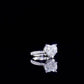 1.5 Ct Heart & Round Moissanite Engagement Ring