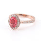 2.3 Ct Ravishing Red Pear With Round Moissanite Ring