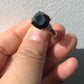 2.25 Ct Black Metal Cushion With Round Moissanite Engagement Ring