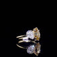 1.6 Ct Faint Orange Marquise with Brilliant Pear Cut 0.70 Pointer Engagement Ring