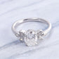 2.2 Ct Oval Moissanite With 6 Marquise Engagement Ring