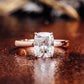 2.2 Ct Elongate Cushion Moissanite With Round Cut Engagement Ring