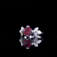 1.4 Ct Red Cushion With Marquise Moissanite Engagement Ring