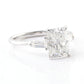 2.0 CT Radiant Cut Moissanite With 2 Baugettes On Sides