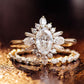 2.2 Ct Oval Moissanite With Marquise Baguette Oval Round Cut Bridal Set