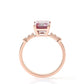 2 Ct Red Pink Emerald With Round Cut Engagement Ring