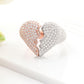 TwoTone Special Heart Ring With Dazzling Round Moissanite All over