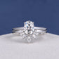 1.35 Ct Oval Moissanite With Marquise & Round Cut Bridal Set