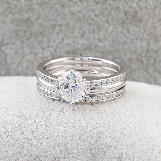 2.01 CT Oval Moissanite Bridal Set